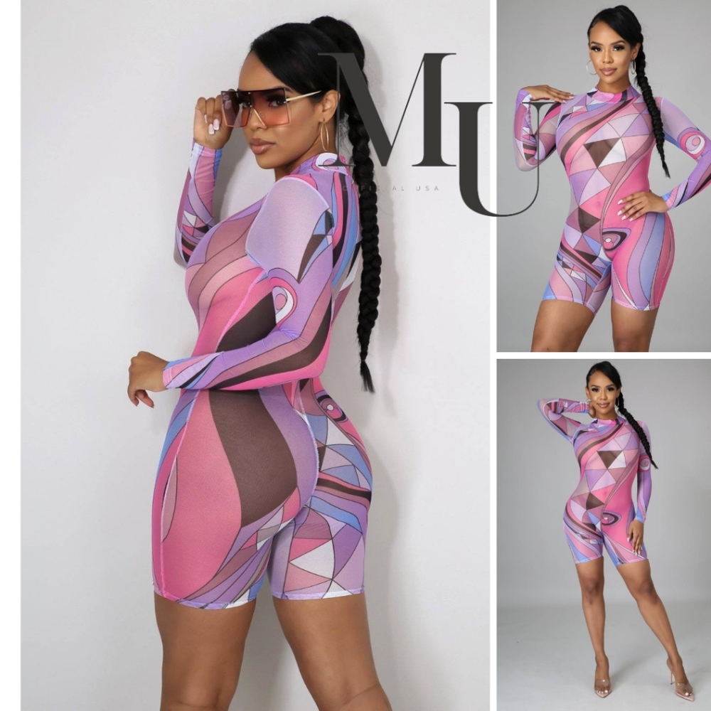 💜Retro Grade Color Wave Romper🩷 - Picture 8 of 12